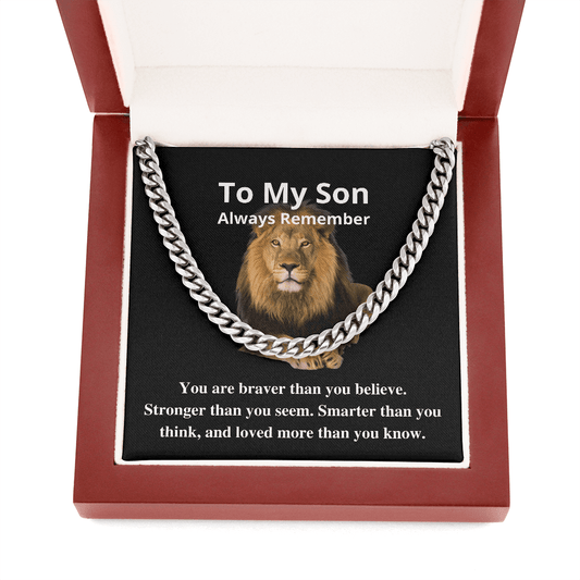 You are braver than you believe - Cuban Chain Necklace