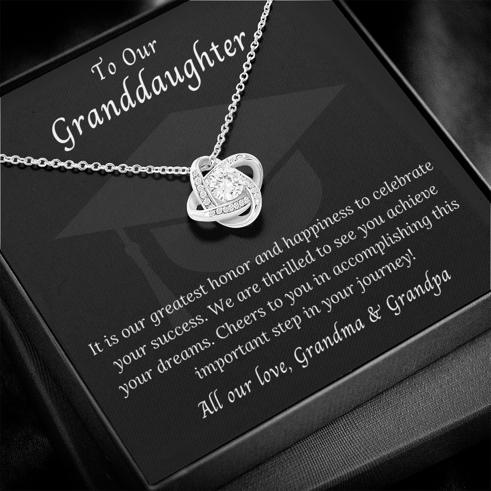 It is our greatest honor and happiness (W/B) Love Knot Necklace