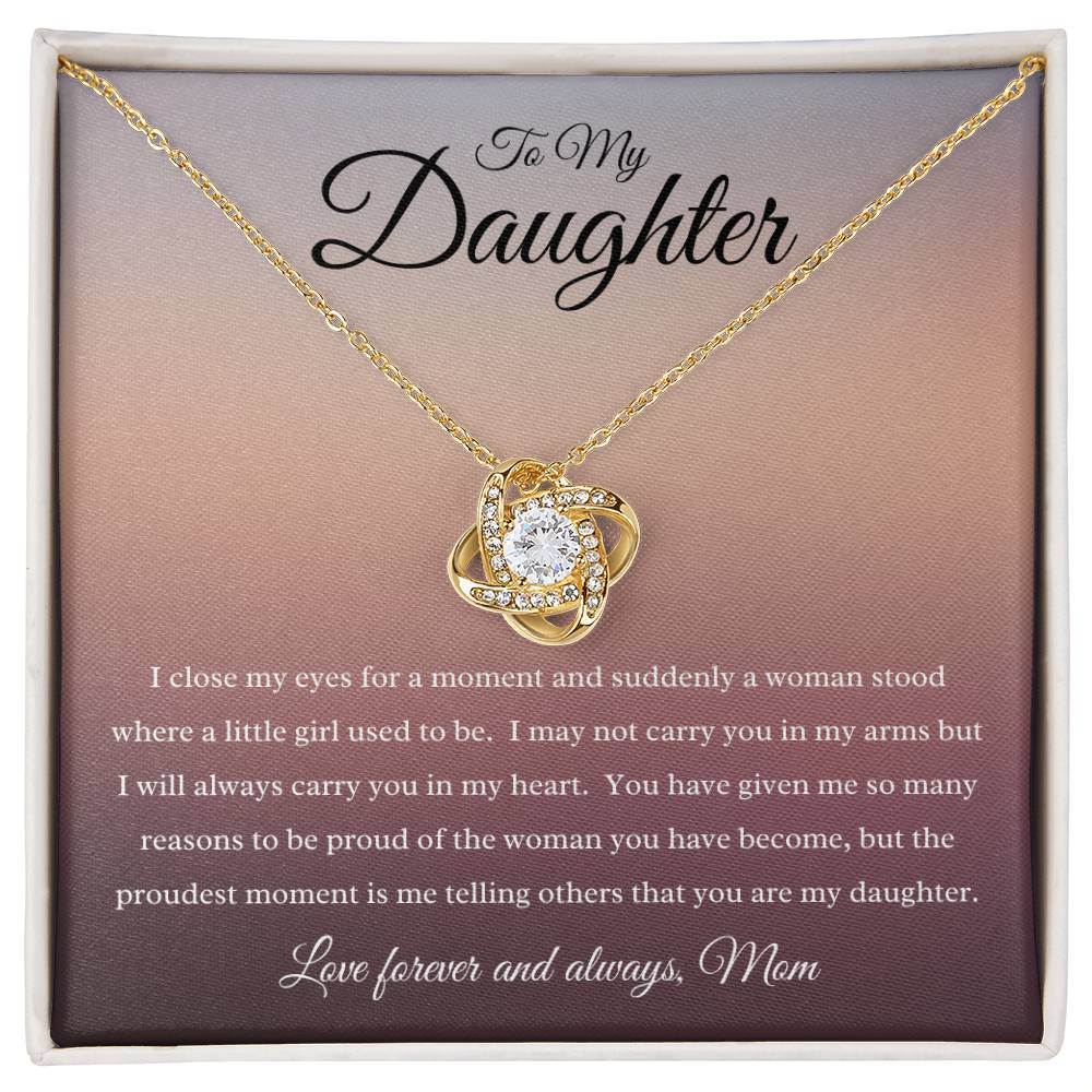 To My Daughter - I Close My Eyes - Forever Love Necklace (Gradient)