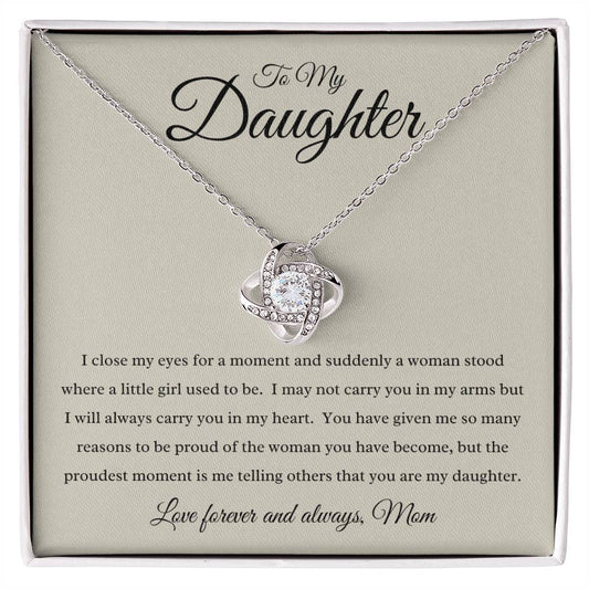 To My Daughter - I Close My Eyes - Forever Love Necklace (Beige)