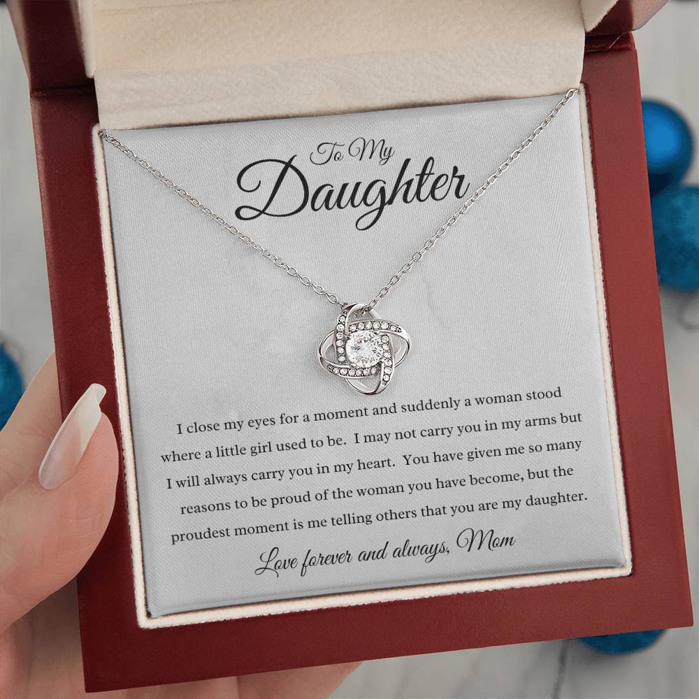 To My Daughter - I Close My Eyes - Forever Love Necklace (Marble)