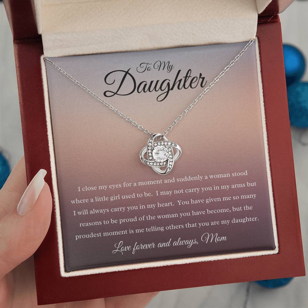 To My Daughter - I Close My Eyes - Forever Love Necklace (Gradient)
