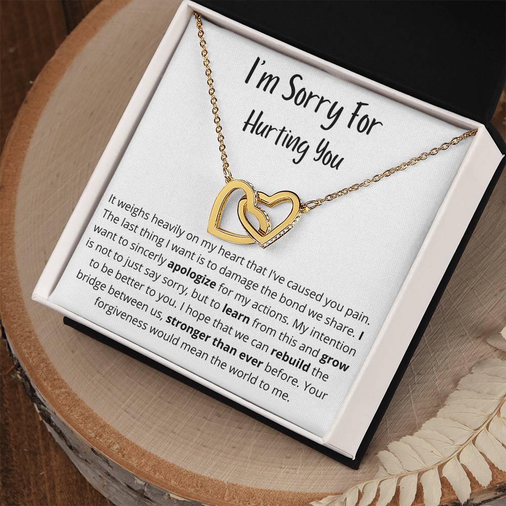 It Weighs Heavily On My Heart - Interlocking Hearts Necklace