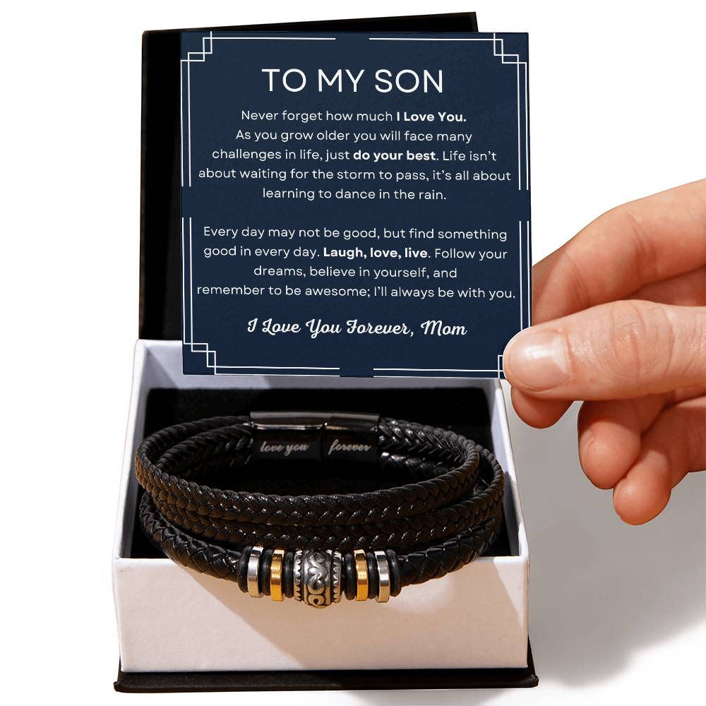 To My Son - Follow Your Dreams - Love You Forever Bracelet