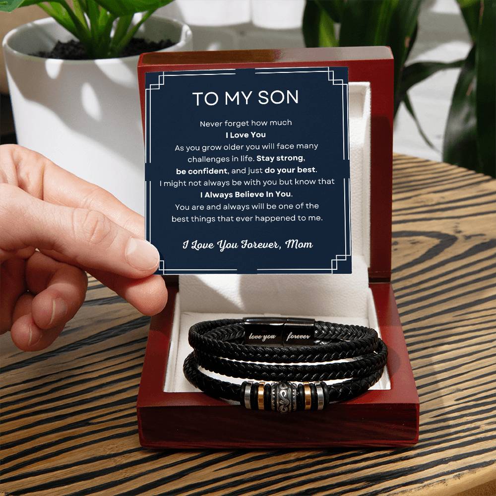 To My Son - Never Forget How Much I Love You - Love You Forever Bracelet