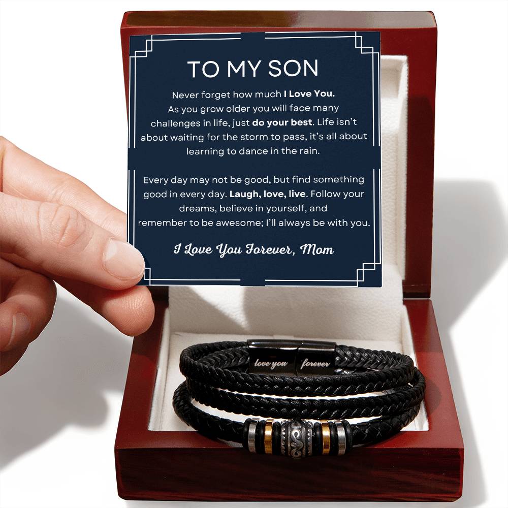 To My Son - Follow Your Dreams - Love You Forever Bracelet