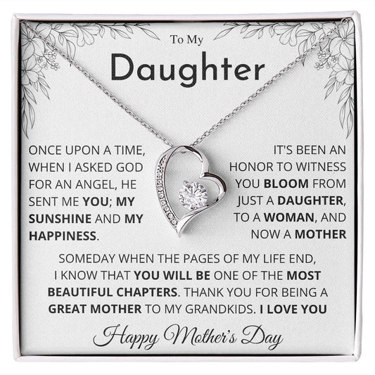 To My Daughter - Thank You For Being A Great Mother To My Grandkids - Forever Love Necklace