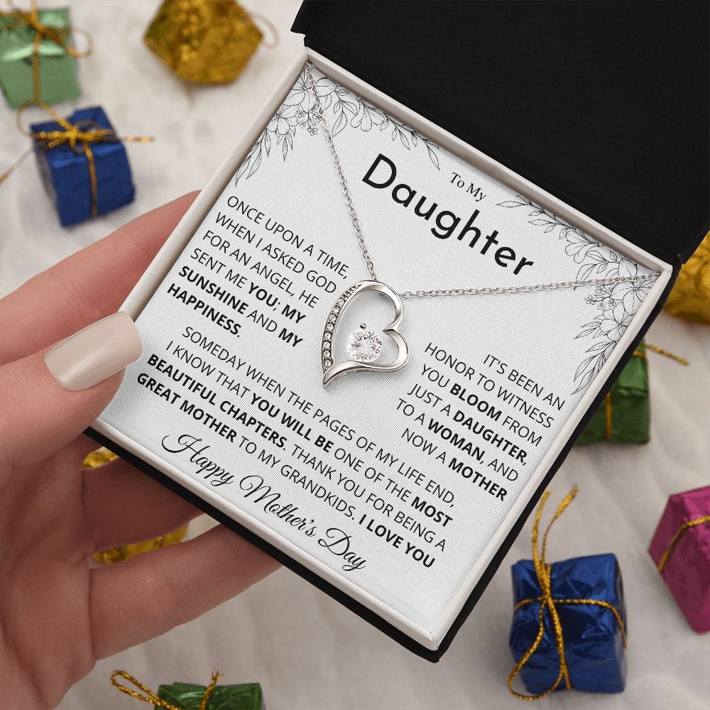 To My Daughter - Thank You For Being A Great Mother To My Grandkids - Forever Love Necklace