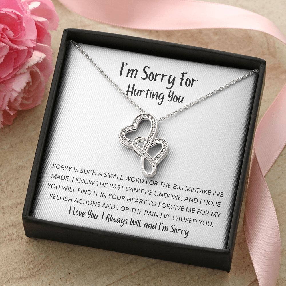 Sorry Is Such A Small Word - Double Hearts Necklace