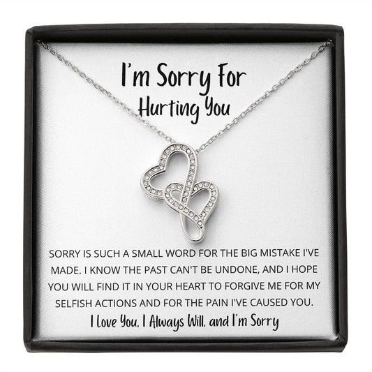 Sorry Is Such A Small Word - Double Hearts Necklace