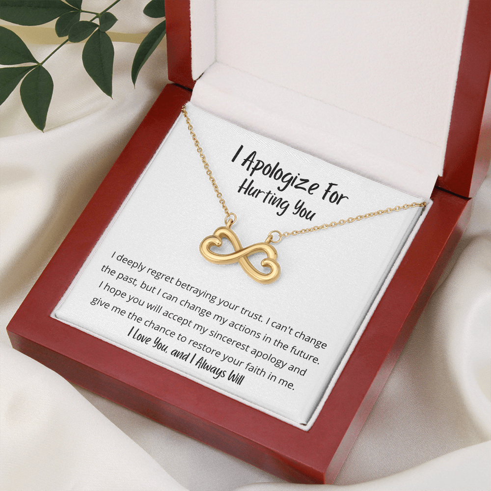 I deeply regret betraying your trust - Infinity Hearts Necklace (B/W)