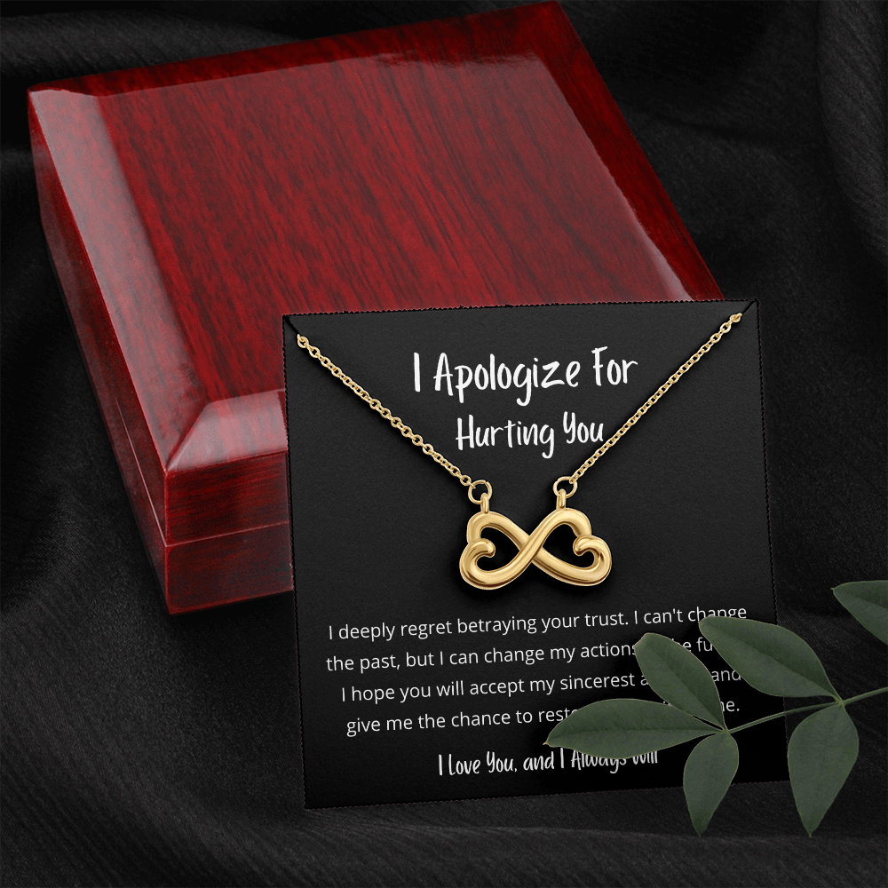 I deeply regret betraying your trust - Infinity Hearts Necklace (W/B)