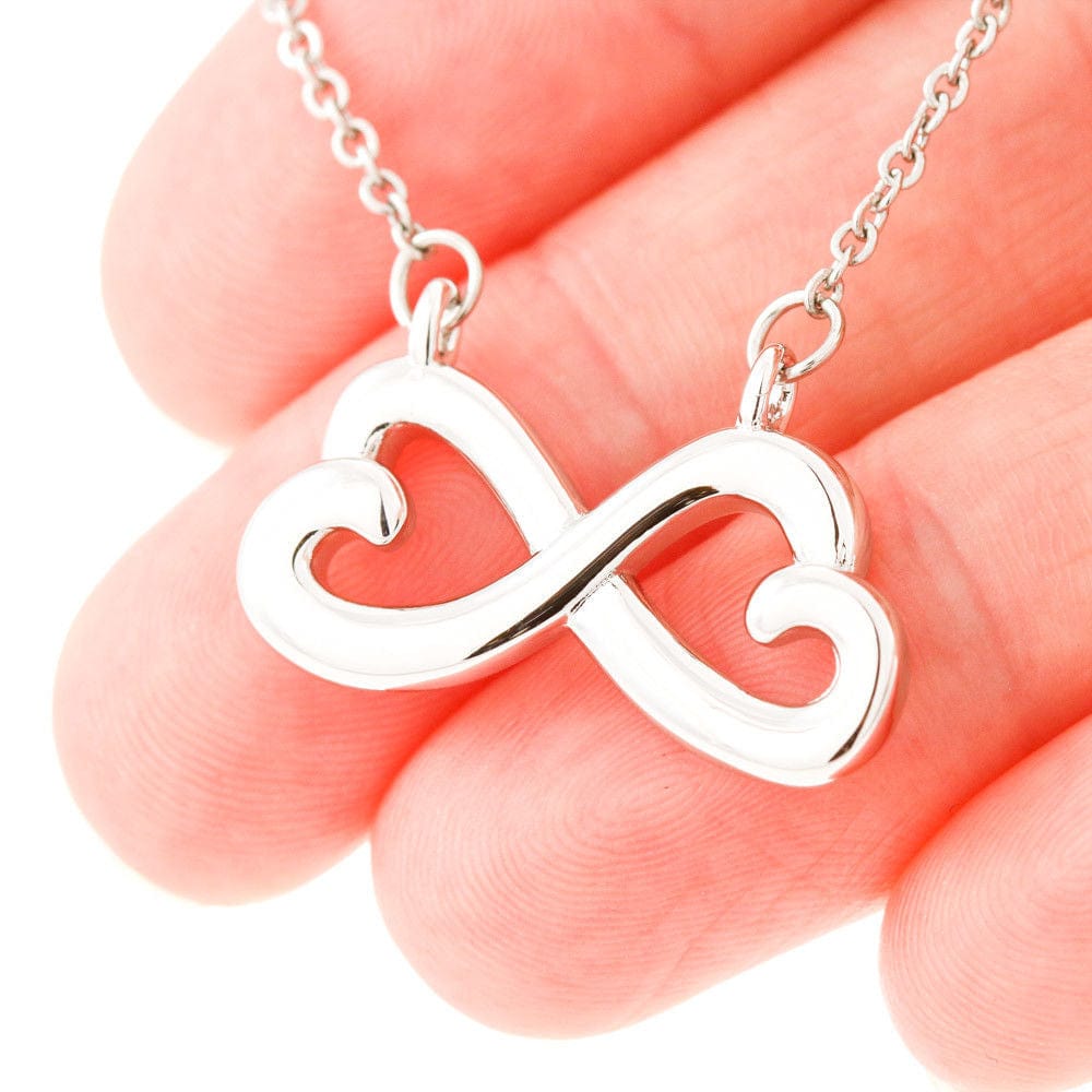 Never regret a day in your life - Infinity Hearts Necklace (BW)