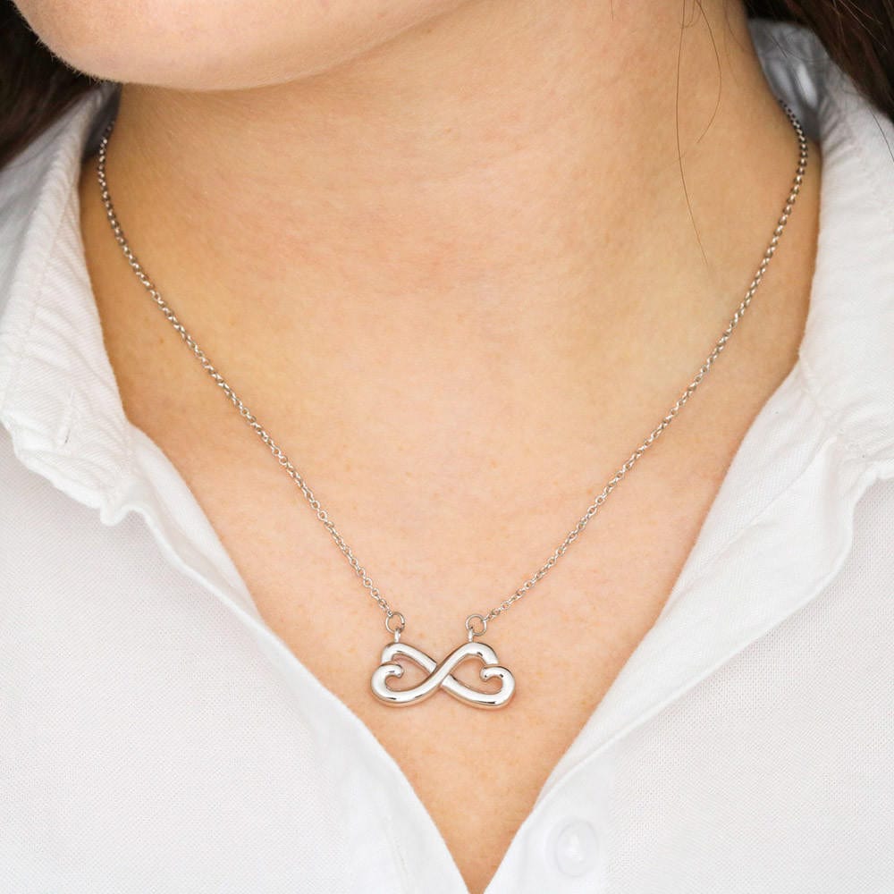 Not sisters by blood but sisters by heart (G) Infinity Hearts Necklace
