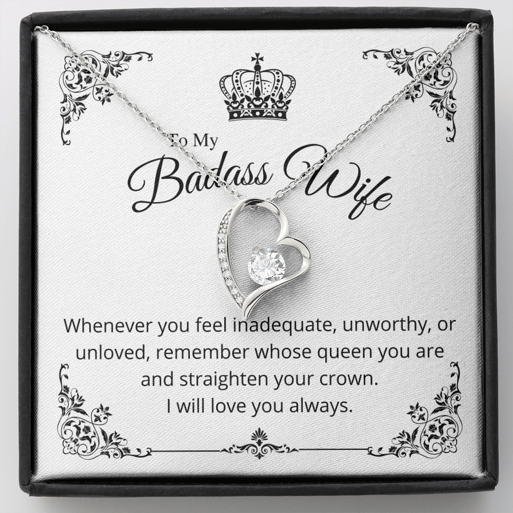 To my badass wife - Forever Love Necklace (BW)