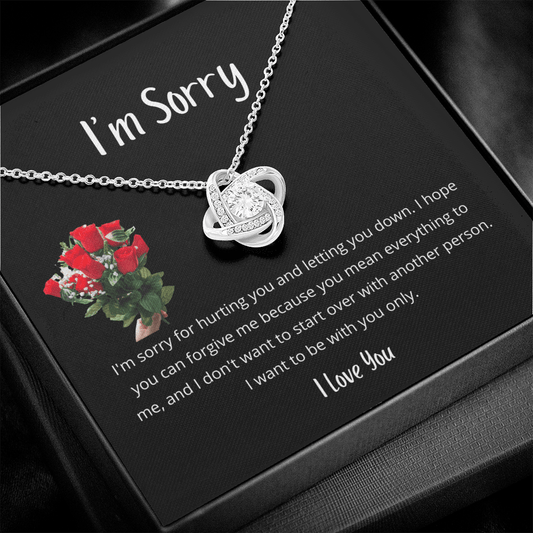 I hope you can forgive me - Love Knot Necklace (R)