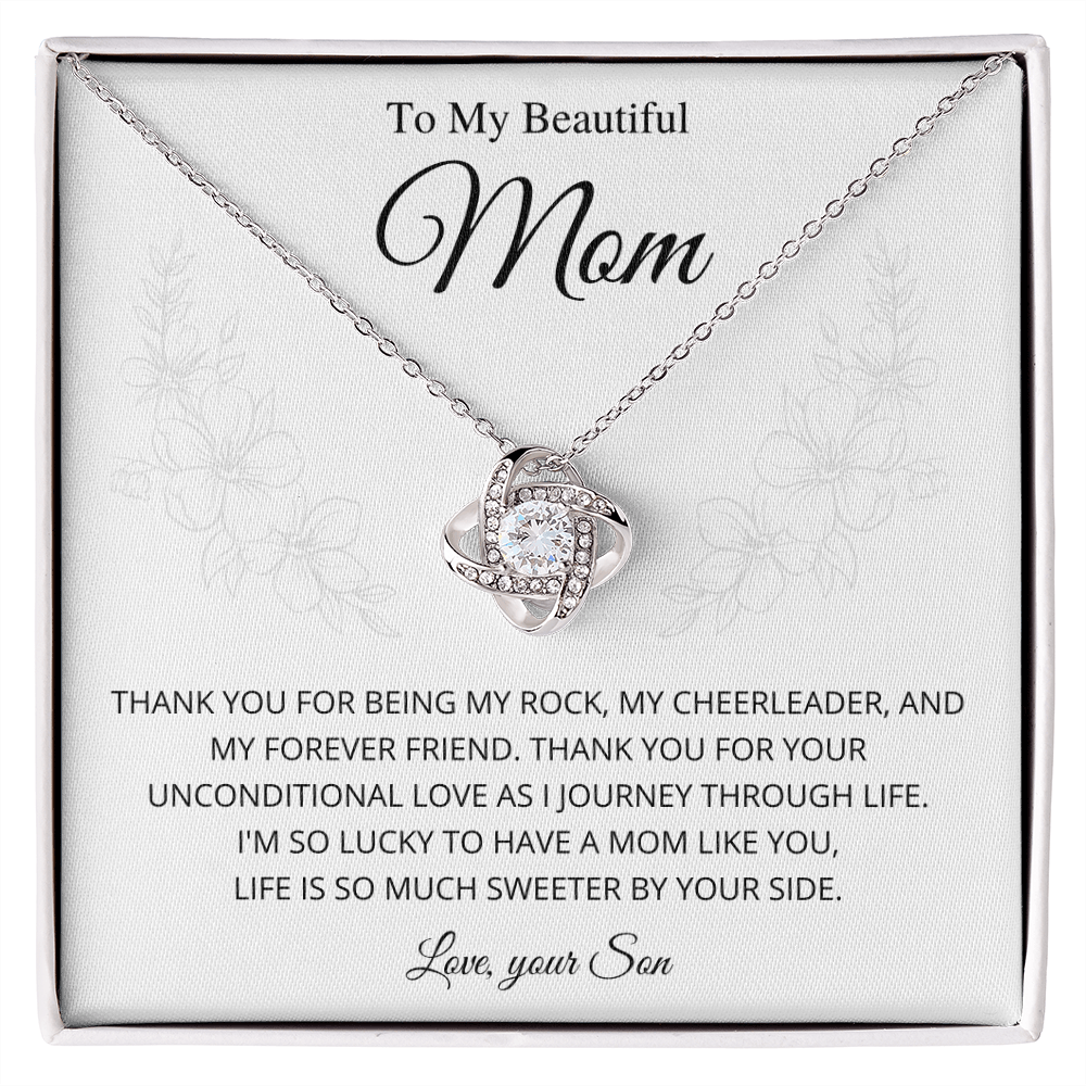 Thank you for being my rock - Love Knot Necklace From Son