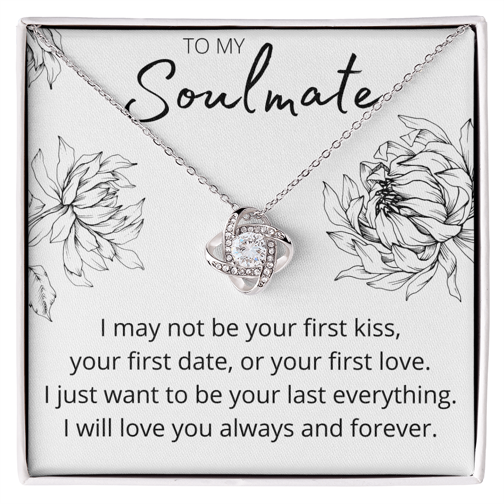 I may not be your first kiss - Love Knot Necklace (B/W)