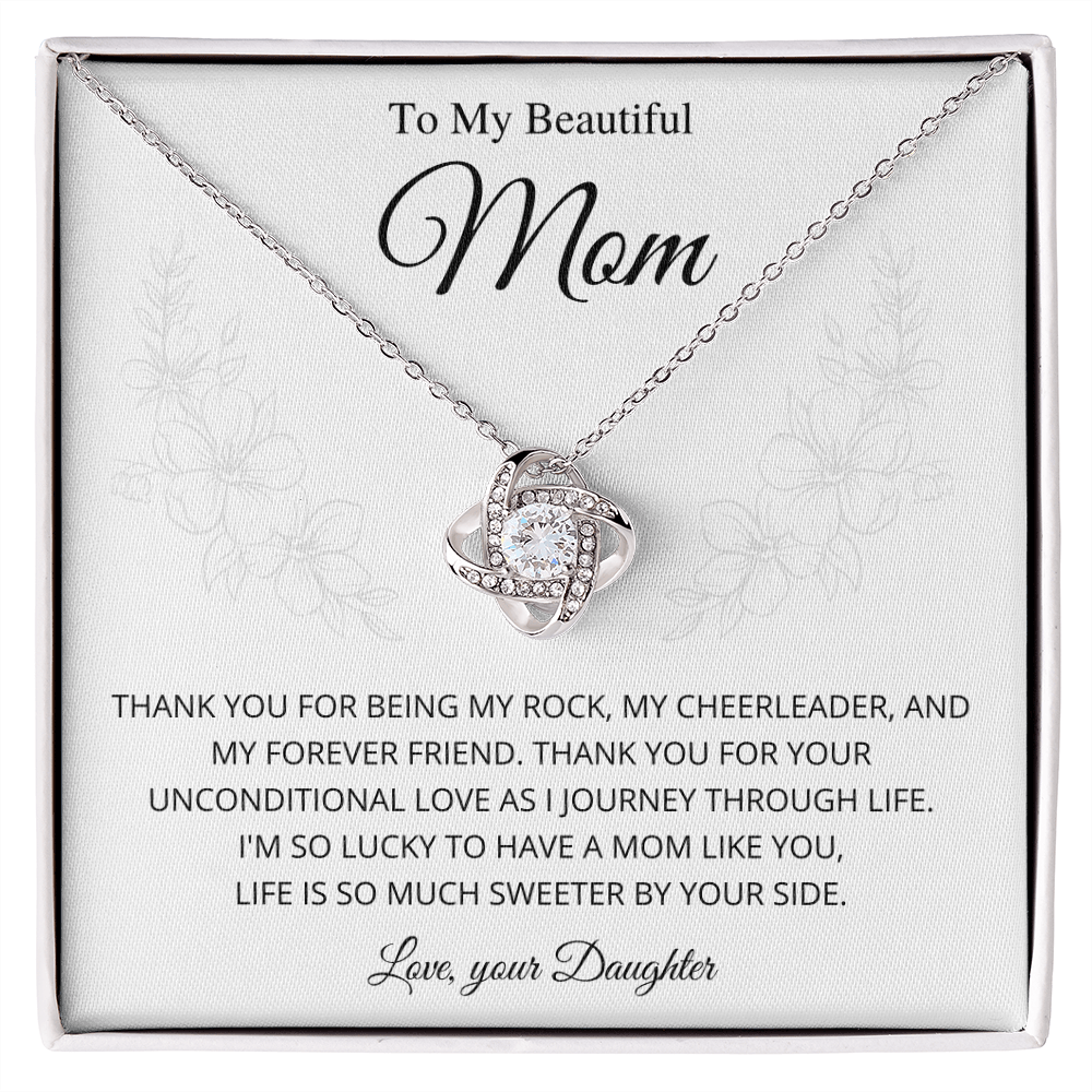 Thank you for being my rock - Love Knot Necklace From Daughter