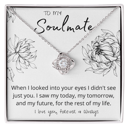 When I looked into your eyes Love Knot Necklace (B/W)