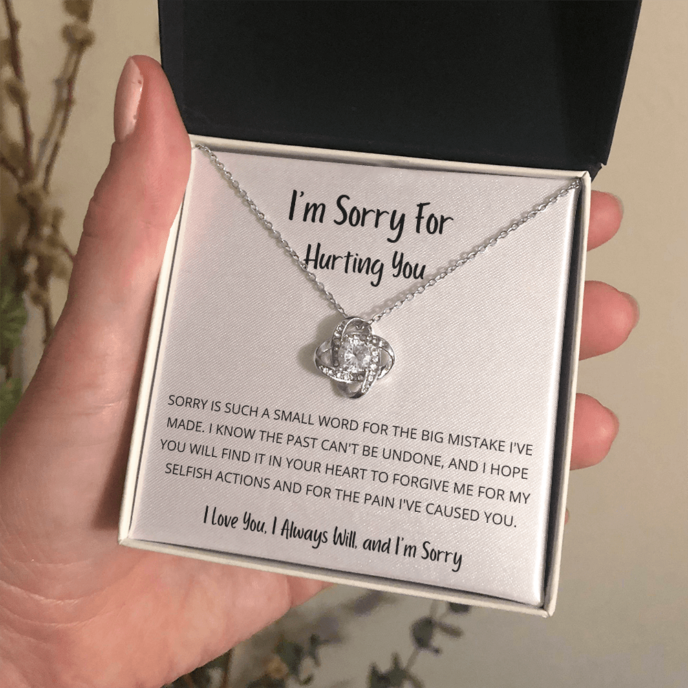 Sorry is such a small word - Love Knot Necklace (B/W)