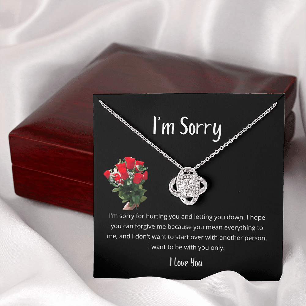 I hope you can forgive me - Love Knot Necklace (R)