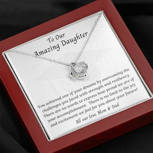 You achieved one of your dreams - Love Knot Necklace (B/W)