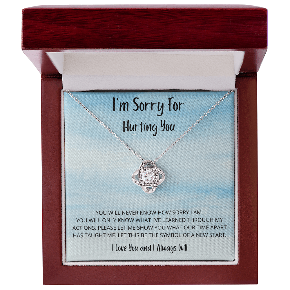 You will never know how sorry I am - Love Knot Necklace (Sky Blue)