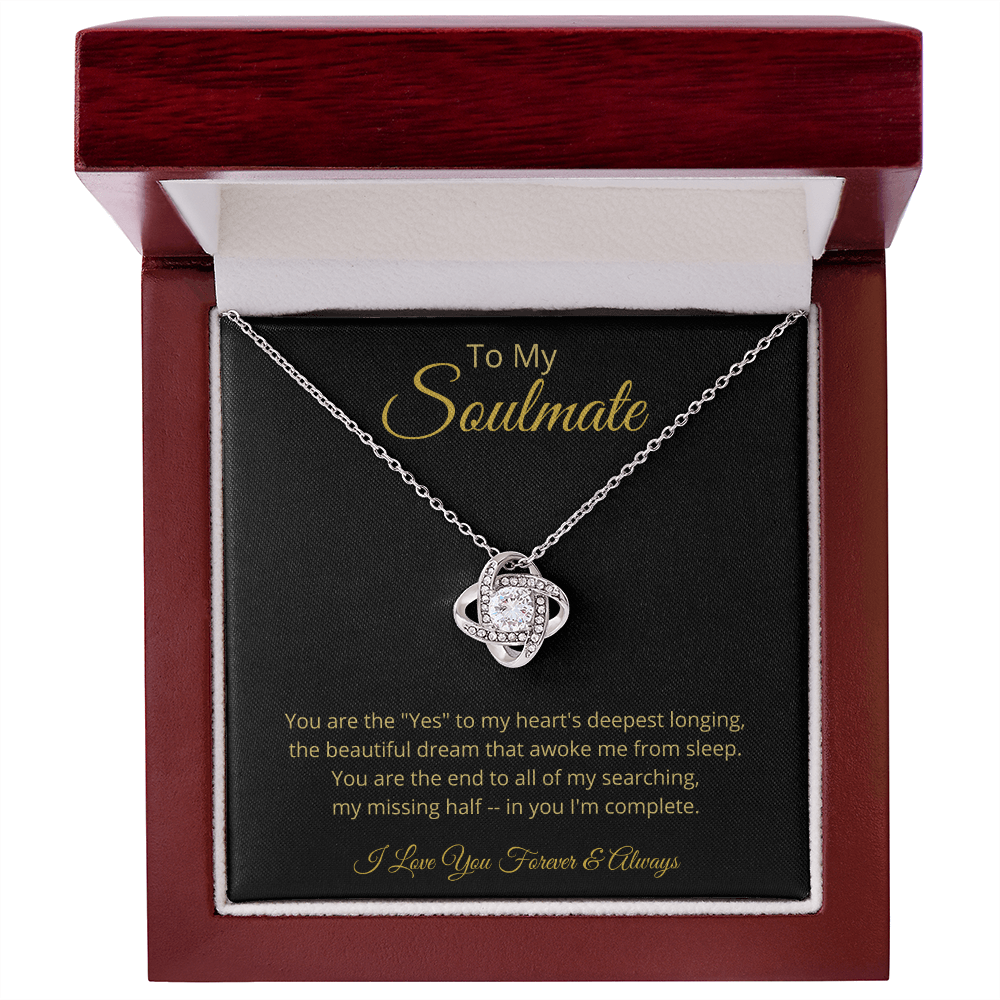 You are the yes to my hearts deepest longing - Love Knot Necklace (G/B)