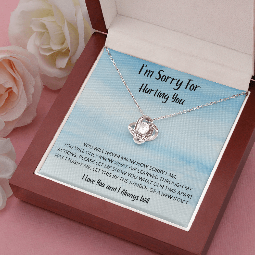 You will never know how sorry I am - Love Knot Necklace (Sky Blue)