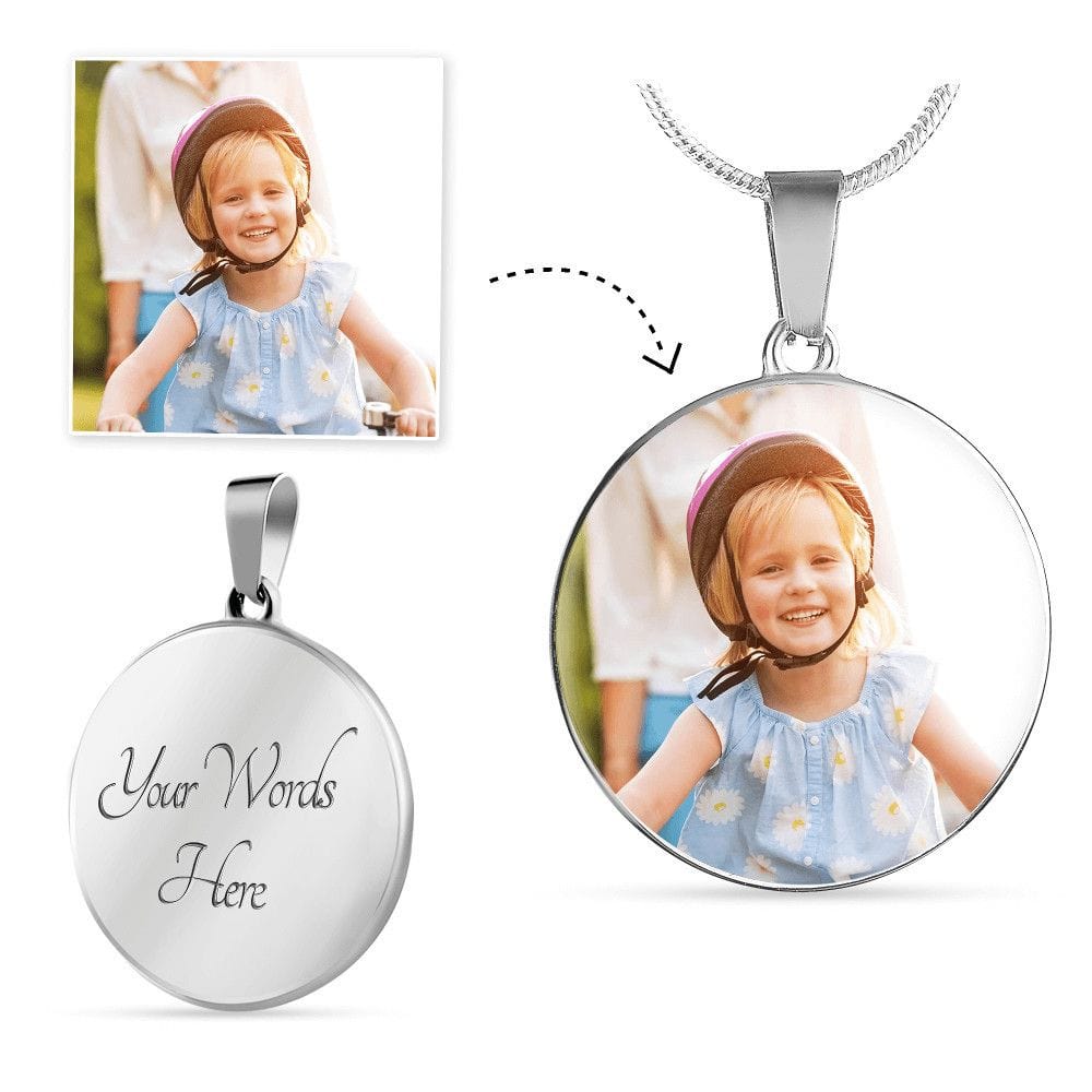Personalized Photo Necklace With Your Picture In A Round Pendant